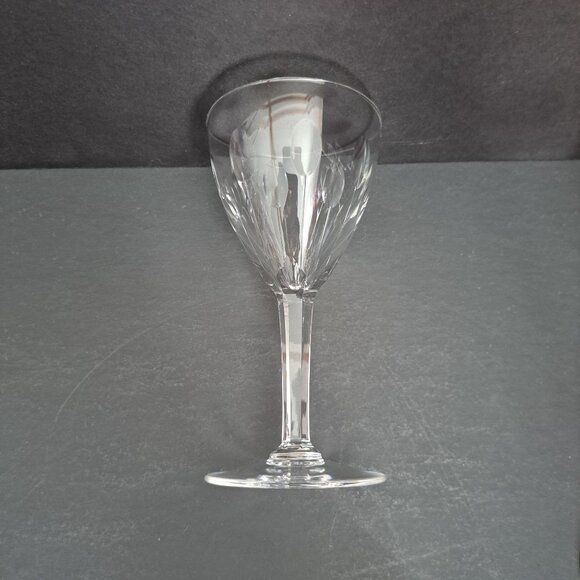 Val St Lambert Nestor Hamlet Wine Glass 5.75" Cut Crystal Belgium Vintage 1950s - Picture 7 of 12